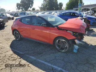 2019 Hyundai Veloster Turbo R-Spec with VIN KMHTH6AB1KU020063, listed as a Copart auction lot 42607993 with 21,712 mi miles. Bid and sale history available at carsss.com. Image 4.