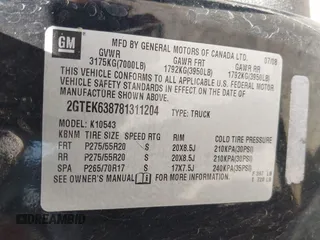 2008 GMC Sierra Denali z VIN 2GTEK638781311204, wystawiony jako IAAI lot #42078564 z przebiegiem 158 728 mil mil oraz . Historia ofert i sprzedaży dostępna na DreamBid. Obrazek 9.