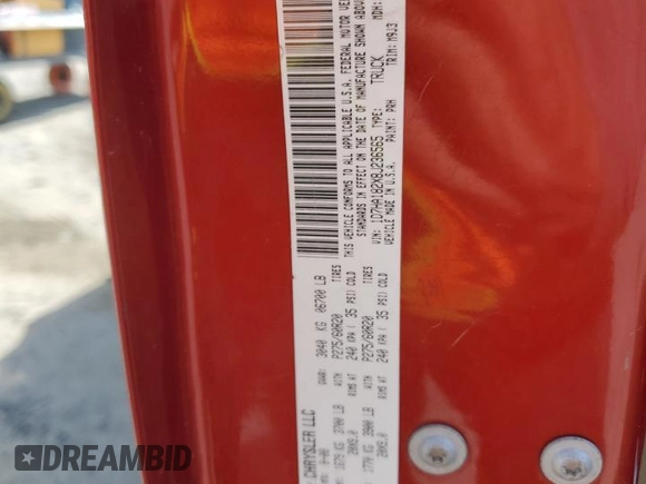 2008 Dodge 1500 SLT z VIN 1D7HA182X8J236565, wystawiony jako Copart lot #57076275 z przebiegiem Nie podano mil oraz Szkoda całkowita • Salvage title. Historia ofert i sprzedaży dostępna na DreamBid. Obrazek 12.