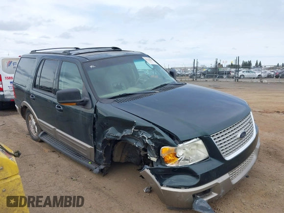 2003 Ford Expedition Eddie Bauer z VIN 1FMFU18L03LB24609, wystawiony jako IAAI lot #41721625 z przebiegiem 168 881 mil mil oraz . Historia ofert i sprzedaży dostępna na DreamBid. Obrazek 1.