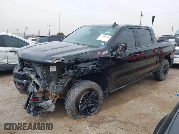 2021 Chevrolet Silverado 1500 LT Trail Boss with VIN 3GCPYFEL0MG173340, listed as a IAAI auction lot 38840038 with 57,253 mi miles and . Bid and sale history available at DreamBid. Image 2.