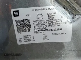 2021 Cadillac XT5 FWD Luxury with VIN 1GYKNAR44MZ192797, listed as a Copart auction lot 87304294 with 0 mi miles and Salvage Title. Bid and sale history available at carsss.com. Image 14.