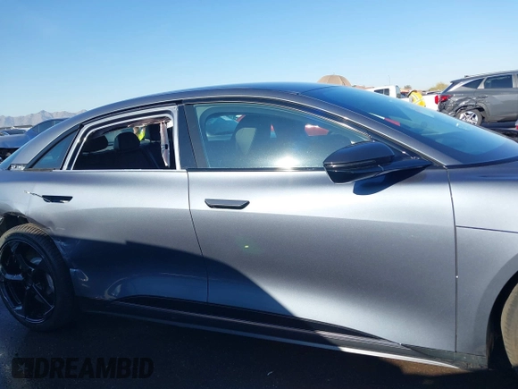 2025 Lucid Air Pure with VIN 50EA1PGA6SA002823, listed as a IAAI auction lot 41840873 with 756 mi miles. Bid and sale history available at carsss.com. Image 14.