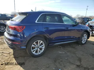 2022 Audi Q3 S line Premium with VIN WA1DECF38N1021731, listed as a Copart auction lot 47646805 with 38,057 mi miles and Salvage Title. Bid and sale history available at carsss.com. Image 3.