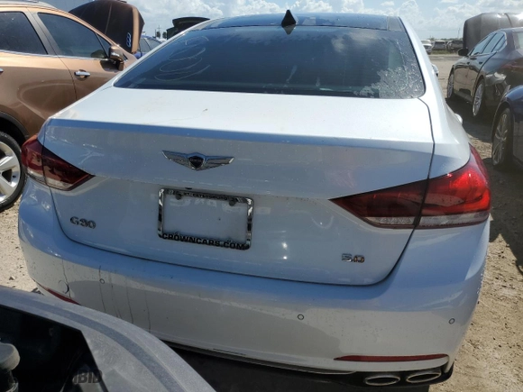 2018 Genesis G80 5.0L Ultimate with VIN KMHGN4JF5JU240578, listed as a Copart auction lot 76114604 with 0 mi miles and Non Repairable. Bid and sale history available at carsss.com. Image 6.