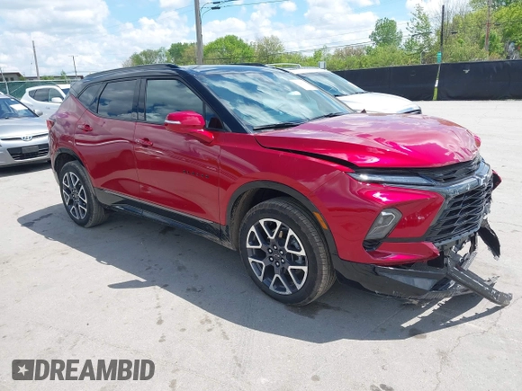 2023 Chevrolet Blazer RS with VIN 3GNKBERS9PS184482, listed as a IAAI auction lot 42246015 with 17,553 mi miles and . Bid and sale history available at DreamBid. Image 1.