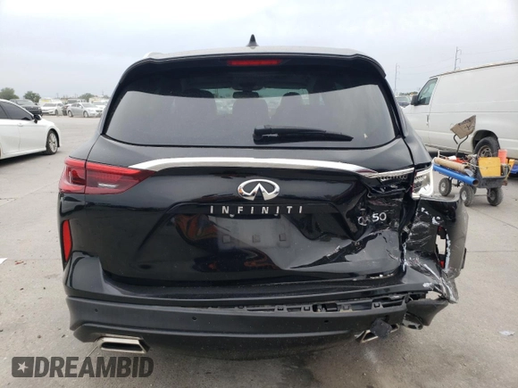 2020 Infiniti QX50 Luxe with VIN 3PCAJ5M14LF102151, listed as a Copart auction lot 57904965 with 52,116 mi miles and Salvage title. Bid and sale history available at DreamBid. Image 6.