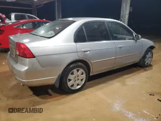 2001 Honda Civic EX with VIN 1HGES26761L014714, listed as a Copart auction lot 44995565 with 221,595 mi miles and Salvage Title. Bid and sale history available at carsss.com. Image 3.