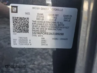 2021 Cadillac XT6 Premium Luxury with VIN 1GYKPCRS1MZ199288, listed as a Copart auction lot 54264995 with 51,432 mi miles and Salvage Title. Bid and sale history available at carsss.com. Image 13.