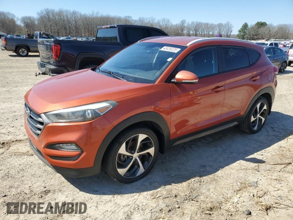 2016 Hyundai Tucson Limited with VIN KM8J33A21GU215589, listed as a Copart auction lot 48438225 with 196,831 mi miles and Clean Title. Bid and sale history available at DreamBid. Image 1.