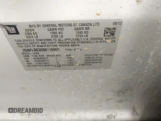 2013 Chevrolet Equinox LT with VIN 2GNFLDE36D6115850, listed as a IAAI auction lot 40676220 with 166,628 mi miles and . Bid and sale history available at DreamBid. Image 9.
