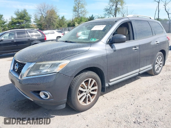 2014 Nissan Pathfinder SV with VIN 5N1AR2MMXEC620956, listed as a IAAI auction lot 42112579 with 99,153 mi miles. Bid and sale history available at carsss.com. Image 2.