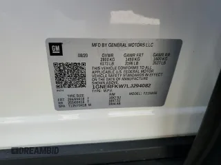 2020 Chevrolet Traverse LS with VIN 1GNERFKW7LJ294082, listed as a Copart auction lot 57498095 with 47,760 mi miles and Salvage title. Bid and sale history available at DreamBid. Image 14.