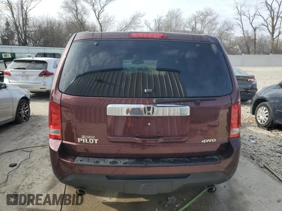 2013 Honda Pilot EX-L with VIN 5FNYF4H56DB059425, listed as a Copart auction lot 52390185 with 130,065 mi miles and Non Repairable. Bid and sale history available at carsss.com. Image 6.