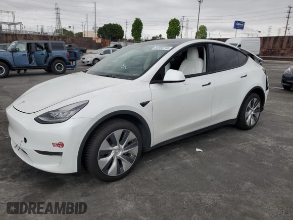 2021 Tesla Model Y Long Range with VIN 5YJYGDEEXMF151686, listed as a Copart auction lot 53903115 with 65,321 mi miles and Salvage Title. Bid and sale history available at DreamBid. Image 1.