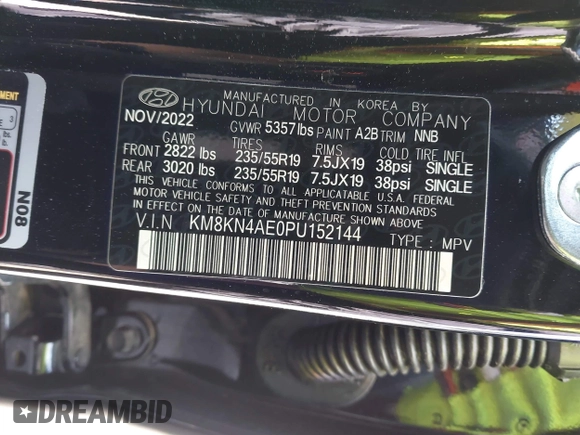 2023 Hyundai Ioniq 5 SEL z VIN KM8KN4AE0PU152144, wystawiony jako IAAI lot #42397935 z przebiegiem 920 mil mil oraz . Historia ofert i sprzedaży dostępna na DreamBid. Obrazek 9.