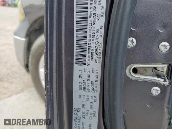 2018 Ram 1500 Tradesman with VIN 1C6RR6FG6JS347477, listed as a Copart auction lot 64217355 with 101,857 mi miles and Clean title. Bid and sale history available at DreamBid. Image 12.