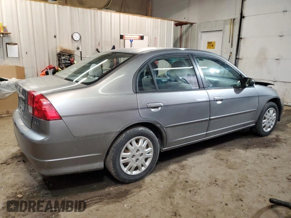 2004 Honda Civic LX with VIN 2HGES16594H615805, listed as a Copart auction lot 49741785 with 194,216 mi miles and Salvage Title. Bid and sale history available at carsss.com. Image 3.