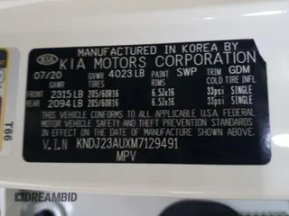 2021 Kia Soul S with VIN KNDJ23AUXM7129491, listed as a Copart auction lot 49518815 with 8,555 mi miles and Non Repairable. Bid and sale history available at DreamBid. Image 12.