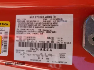 2019 Ford Mustang GT with VIN 1FA6P8CF5K5134342, listed as a Copart auction lot 55437245 with 48,918 mi miles and Salvage title. Bid and sale history available at DreamBid. Image 12.