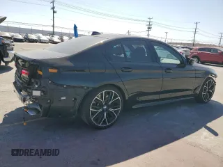 2021 BMW 5 Series 540i with VIN WBA53BJ05MWW92487, listed as a Copart auction lot 57679975 with 53,311 mi miles and Salvage title. Bid and sale history available at DreamBid. Image 3.