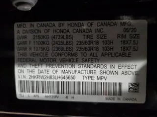 2020 Honda CR-V EX-L with VIN 2HKRW2H83LH645650, listed as a Copart auction lot 45664465 with 101,429 mi miles and Salvage Title. Bid and sale history available at carsss.com. Image 15.