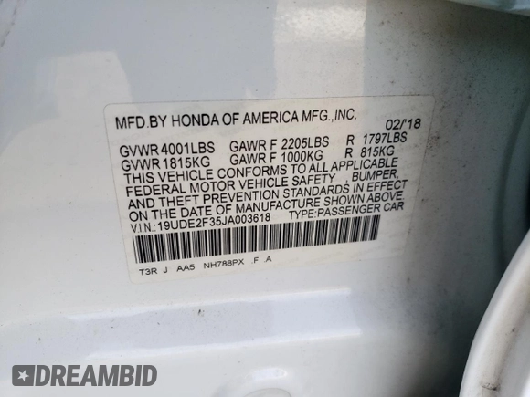 2018 Acura ILX with VIN 19UDE2F35JA003618, listed as a Copart auction lot 86491064 with 61,522 mi miles and Salvage Title. Bid and sale history available at carsss.com. Image 12.