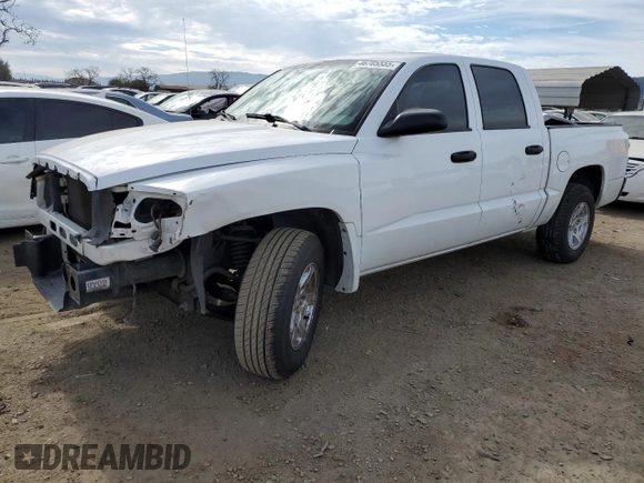 2005 Dodge Dakota SLT with VIN 1D7HE48N35S263600, listed as a Copart auction lot 46705555 with 128,519 mi miles and Salvage Title. Bid and sale history available at DreamBid. Image 1.