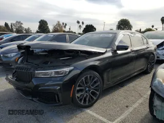 2021 BMW 7 Series 740i with VIN WBA7T2C01MCF51202, listed as a Copart auction lot 84522934 with 0 mi miles and Salvage Title. Bid and sale history available at carsss.com. Image 1.