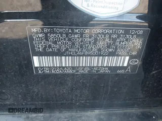 2009 Lexus LS 460 с VIN JTHCL46F895001922, выставлен на аукционе IAAI как лот 42273978 с пробегом Не указан миль и . История ставок и продаж доступна на DreamBid. Изображение 9.