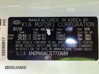 2020 Kia Sportage LX with VIN KNDPM3AC2L7733689, listed as a IAAI auction lot 41858043 with 93,979 mi miles and . Bid and sale history available at DreamBid. Image 9.