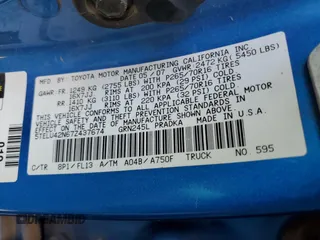 2007 Toyota Tacoma z VIN 5TELU42N67Z437674, wystawiony jako Copart lot #64638515 z przebiegiem 286 457 mil mil oraz Szkoda całkowita • Salvage title. Historia ofert i sprzedaży dostępna na DreamBid. Obrazek 12.