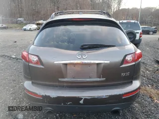 2007 Infiniti FX35 with VIN JNRAS08W07X205911, listed as a Copart auction lot 80890194 with 0 mi miles and Salvage Title. Bid and sale history available at carsss.com. Image 6.
