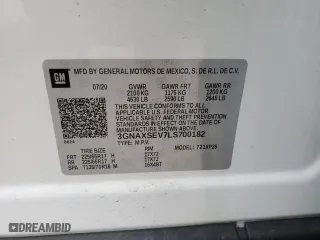 2020 Chevrolet Equinox LS with VIN 3GNAXSEV7LS700182, listed as a Copart auction lot 51627145 with 66,191 mi miles and Salvage Title. Bid and sale history available at carsss.com. Image 15.