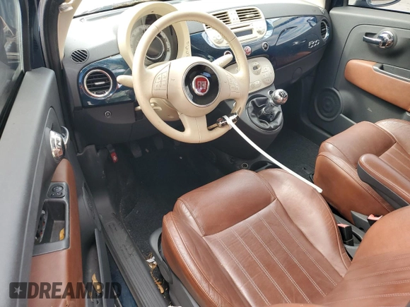 2013 FIAT 500 Lounge with VIN 3C3CFFCR2DT572208, listed as a Copart auction lot 52073205 with 83,822 mi miles and Salvage title. Bid and sale history available at DreamBid. Image 8.