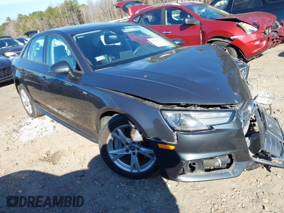 2018 Audi A4 Premium with VIN WAUDNAF47JA019737, listed as a IAAI auction lot 41506511 with 49,605 mi miles. Bid and sale history available at carsss.com. Image 1.
