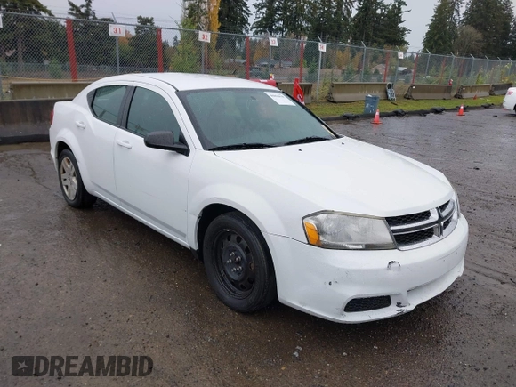 2013 Dodge Avenger SE with VIN 1C3CDZAB1DN646005, listed as a IAAI auction lot 40856048 with 143,386 mi miles and . Bid and sale history available at carsss.com. Image 1.