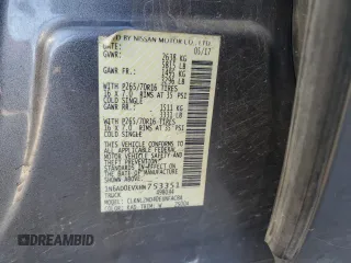 2017 Nissan Frontier SV with VIN 1N6AD0EVXHN753351, listed as a Copart auction lot 50761985 with 101,511 mi miles and Salvage title. Bid and sale history available at DreamBid. Image 12.
