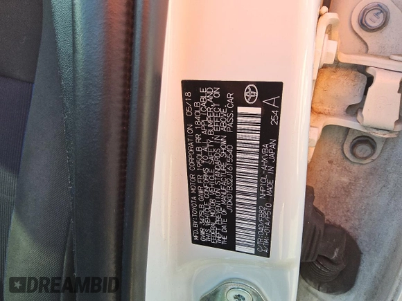 2018 Toyota Prius One with VIN JTDKDTB32J1615540, listed as a Copart auction lot 52555375 with 75,829 mi miles and Clean Title. Bid and sale history available at DreamBid. Image 12.