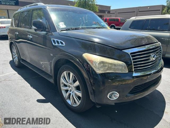 2014 Infiniti QX80 z VIN JN8AZ2NE6E9062908, wystawiony jako Copart lot #61263115 z przebiegiem 155 836 mil mil oraz Czysty tytuł • Clean title. Historia ofert i sprzedaży dostępna na DreamBid. Obrazek 1.