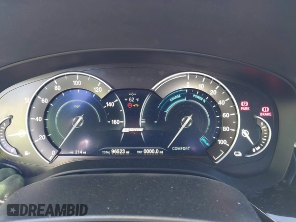 2019 BMW 5 Series 530e with VIN WBAJA9C57KB399541, listed as a IAAI auction lot 41656775 with 96,523 mi miles and . Bid and sale history available at DreamBid. Image 7.