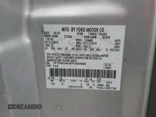 2007 Ford F-150 XLT with VIN 1FTPW14V47FA93945, listed as a Copart auction lot 87438234 with 149,984 mi miles and Clean Title. Bid and sale history available at carsss.com. Image 12.