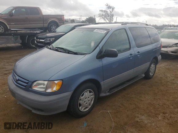 2002 Toyota Sienna LE with VIN 4T3ZF13C82U502111, listed as a Copart auction lot 80394434 with 134,058 mi miles and Clean Title. Bid and sale history available at carsss.com. Image 1.