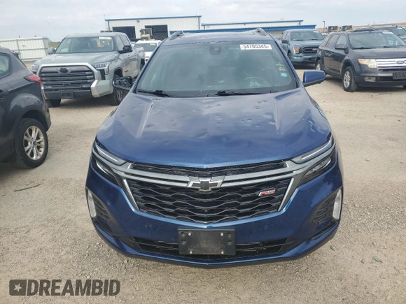 2022 Chevrolet Equinox RS with VIN 3GNAXWEVXNS119642, listed as a Copart auction lot 54705345 with 33,441 mi miles and Salvage title. Bid and sale history available at DreamBid. Image 5.