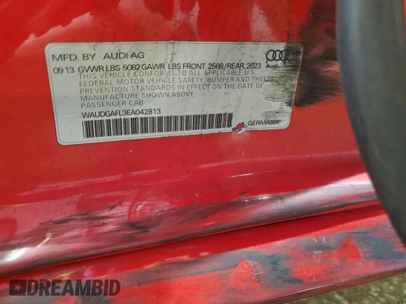 2014 Audi S4 Premium Plus z VIN WAUDGAFL3EA042813, wystawiony jako Copart lot #49654405 z przebiegiem Nie podano mil oraz Szkoda całkowita • Salvage title. Historia ofert i sprzedaży dostępna na DreamBid. Obrazek 14.