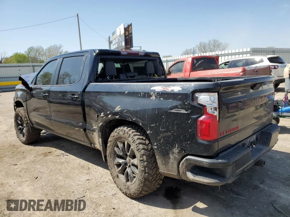 2021 Chevrolet Silverado 1500 RST with VIN 1GCUYEEL0MZ116018, listed as a Copart auction lot 52501555 with Not Provided miles and Salvage Title. Bid and sale history available at DreamBid. Image 2.