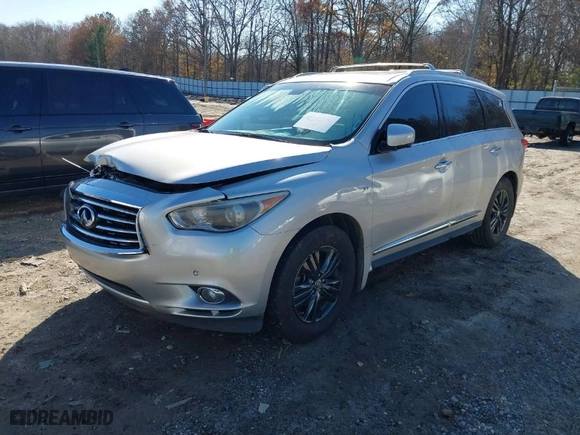 2015 Infiniti QX60 with VIN 5N1AL0MN5FC516696, listed as a IAAI auction lot 41146190 with 165,186 mi miles. Bid and sale history available at carsss.com. Image 2.