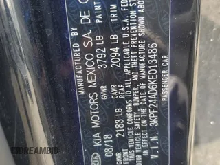 2019 Kia Forte LXS with VIN 3KPF24AD6KE013486, listed as a Copart auction lot 63791595 with 122,565 mi miles and Non repairable. Bid and sale history available at DreamBid. Image 13.