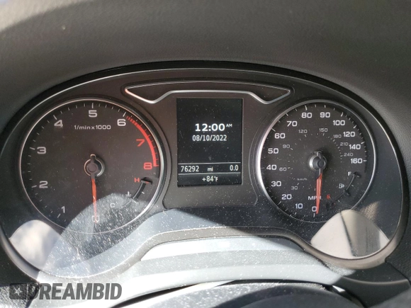 2015 Audi A3 2.0T Premium Plus with VIN WAUEFGFF0F1136864, listed as a Copart auction lot 60496392 with 76,292 mi miles. Bid and sale history available at carsss.com. Image 8.