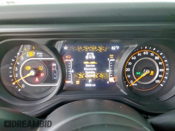 2024 Jeep Wrangler Rubicon with VIN 1C4PJXFG2RW266901, listed as a Copart auction lot 60641445 with 3,908 mi miles and Salvage title. Bid and sale history available at DreamBid. Image 9.